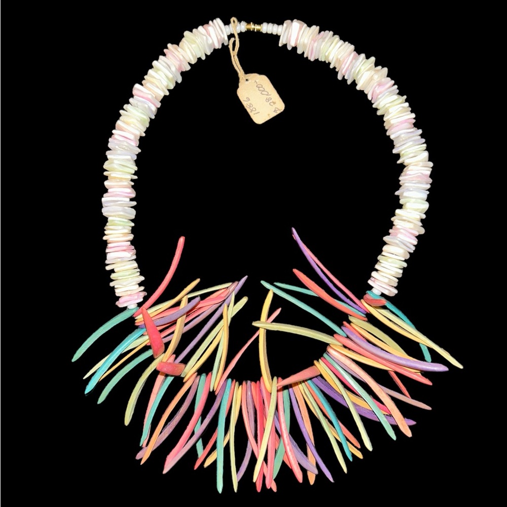 Antique 1886 Shell Statement Necklace